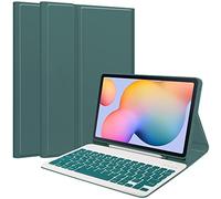 Étui de Protection pour Tablette for Samsung Galaxy Tab S6 Lite 10.4 inch 2022 (SM-P613/P619) & 2020 (SM-P610/P615) Case with Keyboard,Detachable Wireless Keyboard Protection Robuste(Dark Green)