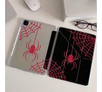 Étui de protection pour tablette Halloween Spider, double face en acrylique transparent avec panneau arrière cristal, étui de protection pour tablette anti-choc avec fonction de veille/réveil, convien