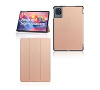 Étui de protection pour tablette KINGRID W90/KINGRID T90 11" - Support yystao fin avec design à trois volets - Coque rigide compatible avec KINGRID W90/KINGRID T90 - Or rose