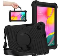 Étui de protection pour tablette PC compatible avec Samsung Galaxy Tab A 8,0" 2019 SM-T290, SM-T295, anti-traces de doigts, léger et résistant aux chocs, poignée, support/bandoulière (noir)