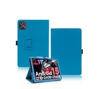 Étui de protection pour tablette TABWEE W90 11 pouces, yystao étui en PU cuir compatible avec TABWEE W90 11 pouces - Poignée de transport, design enveloppant texturé, bleu azur