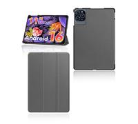 Étui de protection pour tablette Zenva T90 Android 16 11 pouces, support yystao fin avec design à trois volets, coque rigide compatible avec Zenva T90, gris