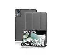 Étui de protection pour tablettes DOOGEE T36 12 pouces, support yystao fin avec design à trois volets, coque de protection rigide compatible avec la tablette DOOGEE T36, gris