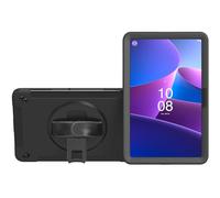 Étui de Protection pour tablettes Lenovo - CTA Digital résistant aux Chocs avec béquille rotative à 360 degrés intégrée et dragonne pour Lenovo M10 Plus Gen 3 - Noir (PAD-PCGK3M10)
