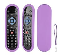Étui de protection pour télécommande en silicone compatible avec Sky Q TV Remote - Anti-chocs - Avec cordon - Violet