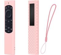 Étui de Protection pour Telecommande Solaire Série BN59, Coque Housse de Silicone pour Smart TV QLED 2021 Solar Remote avec Corde Anti-Perte (Rose)