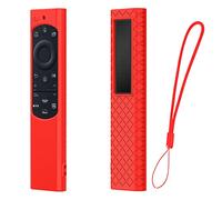 Étui de Protection pour Telecommande Solaire Série BN59, Coque Housse de Silicone pour Smart TV QLED 2021 Solar Remote avec Corde Anti-Perte (Rouge)