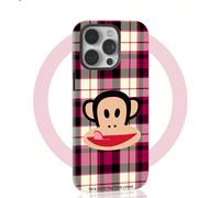 Étui de protection pour téléphone à double couche de mode rose Paul Frank sous licence, protection anti-chute intégrale du visage de singe, nouvelle conception compatible avec iPhone 13/14/15/16 Pro M