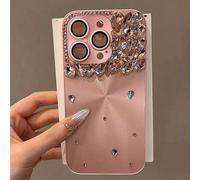 Étui de protection pour téléphone en PC incrusté de strass, motif aurore haute gamme, pailleté rose scintillant, antichoc, nouvelle mode, couverture complète anti-chute. Cadeau de printemps pour fête 