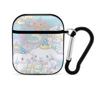 Étui de protection rigide en polycarbonate pour écouteurs Bluetooth Cinnamoroll avec porte-clés, compatible avec AirPods 1/2.