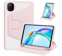 Étui de Protection Rotatif à 360° Compatible avec la Tablette Huawei Honor Pad X7 8,7 Pouces JMS-W09/L09 2025 : Coque arrière Rigide Transparente en Acrylique.(Pink)