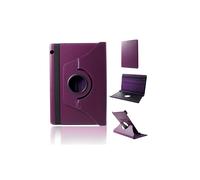Étui de protection rotatif compatible avec la tablette Huawei MediaPad T5, en cuir synthétique à motif litchi - Violet