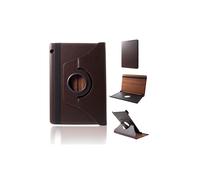 Étui de protection rotatif compatible avec la tablette Huawei MediaPad T5, en cuir synthétique texturé litchi - Marron
