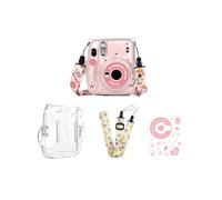 Étui de protection, sangle et autocollant pour appareil photo Fujifilm Instax Mini 11 - Ensemble ultime 3 en 1 pour le rangement et la protection, citron pastèque, Transparent, Coque de protection