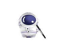 Étui de Protection Souple avec Mousqueton pour Airpods Pro Motif Astronaute Bleu