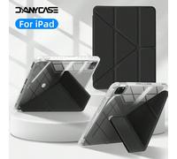 Étui de protection transparent pliable de couleur noire unie DANYCASE compatible avec iPad A16 2025, Air 11/13, M2/M3, Pro 11/13, M4 2024, Air 4/5/10e génération 10.9, Pro 11e génération 9e génération