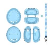 Étui de Protection Transparent pour Tamagotchi Paradise Console de Jeu Électronique, Coque Monobloc Résistante Aux Chocs et Aux Chutes, avec Cache-Boutons et Lanière (Transparent Bleu)