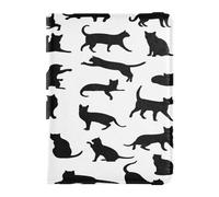 Étui de protection ultra fin en cuir synthétique pour passeport en famille, vacances, badge, carte de vaccin, portefeuille, voyage, chat noir, multicolore, 1 size, Décontracté