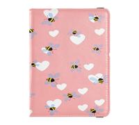 Étui de protection ultra fin en cuir synthétique pour passeport en famille, vacances, badge, carte d'identité, vaccin, voyage, abeilles, cœurs, multicolore, 1 size, Décontracté
