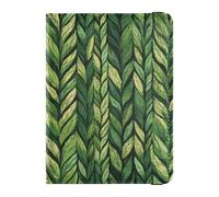 Étui de protection ultra fin en cuir synthétique pour passeport et vaccins Vert, Faux tissage vert, 1 size