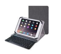 Étui de protection universel en chanvre avec support pour clavier Bluetooth 10,1" compatible avec iPad, Samsung Galaxy Tab, Lenovo, LG TECLAST 9,7, 10,1, 10,3, 10,5, 27,4 cm (gris)