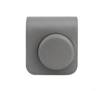 Étui de protection vintage en cuir synthétique pour appareil photo Instax Mini 41 avec bandoulière et poche de rangement pour photos, design vintage (gris)
