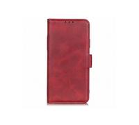 Etui de protection Xiaomi 17T Pro Effet Cuir Vintage Rangement Cartes Support Vidéo Rouge