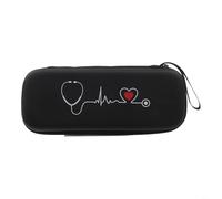 Étui de rangement antichoc pour stéthoscope EVA avec poche en maille, pour coque rigide semi-étanche pour Classic III et outils, noir, 28 x 11 x 6 cm