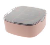 Étui de Rangement Compartimenté pour Câbles Couvercle, Boîte de Gestion des Câbles Rose, Organisateur de Bureau à 6 Compartiments, Range Compact pour Chargeurs USB