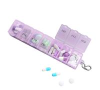 Étui de rangement de médicaments - Quantité de couleurs douces, pilulier hebdomadaire sept jours, récipient de médicaments léger et portable, pochette pour accessoires, des suppléments t