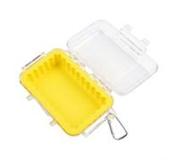 Étui de rangement de survie résistant aux chocs étanche et anti-pression en ABS avec valve automatique pour camping, randonnée, équipement de protection en plein air, transparent (S-jaune)