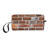 Étui de rangement de voyage à motif de briques anciennes - Pochette de rangement portable à fermeture éclair pour un rangement ordonné