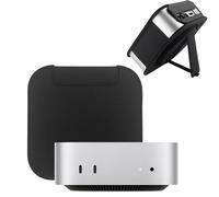 Étui de rangement en cuir pour Mac Mini M4/M4 Pro - Ouverture précise du cuir pour Mac Mini 2024 - Housses de protection avec support intégré en panneau de fibres (noir)