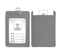 Étui de rangement en cuir synthétique pour cartes de bus, cartes d'identité, cartes de nom, pour réunions de bureau et d'affaires, gris, One Size