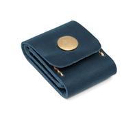 Étui de rangement en cuir synthétique pour médiators de guitare, bleu