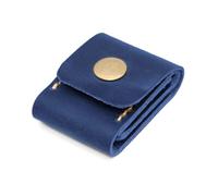 Étui de rangement en cuir synthétique pour médiators de guitare, bleu