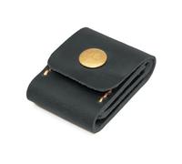 Étui de rangement en cuir synthétique pour médiators de guitare, Noir