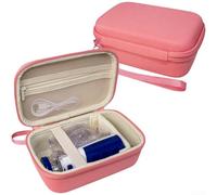 Étui de rangement en EVA pour appareils respiratoires portables avec séparateurs en maille, sangles de rétention élastiques et poignée (rose)