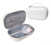 Étui de rangement en EVA pour tire-lait portable, sac de transport étanche à coque rigide avec poches multi-maille et poignée, boîte de voyage organisée pour accessoires de pompe électrique (blanc)
