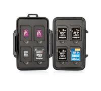 Étui de Rangement Integral pour 16 Cartes mémoire - Organiseur pour 8 Cartes SDXC/SDHC et 8 Cartes microSD - Robuste, Antichoc et Antistatique -Joint étanche à la poussière - Mobile et Durable