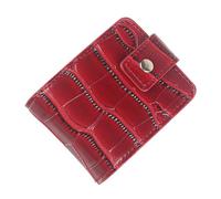 Étui de rangement miniature pour bijoux, rouge à lèvres et écouteurs avec bouton pour organiser les fournitures, Rouge