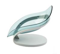 Étui de rangement moderne pour savon avec bords qui coulent l'eau et base à ventouse solide pour la stabilité des zones humides (bleu)