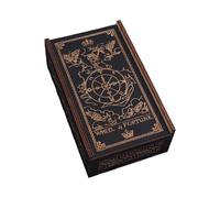 Étui de rangement portable en bois pour cartes de tarot astrologie divination boîte de rangement Push Pull