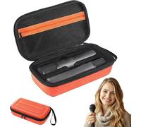 Étui de Rangement Portable en EVA pour Microphone sans Fil Rechargeable,Boîte de Rangement Microphone,Sac de Voyage Portable pour Chanter ou Karaoké pour Récepteur,Adaptateur,Orange (étui Uniquement)