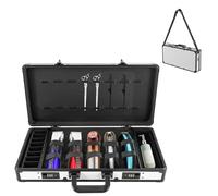 Étui de rangement portable pour barbier, avec deux serrures à combinaison, organisateur d'outils de coiffeur de voyage, sac de transport (blanc, noir)