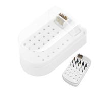 Étui de rangement portable pour brosses de nettoyage - Organiseur de forets à 30 trous, design anti-éclaboussures | Boîte de rangement portable, support de perceuse durable, outil de salon
