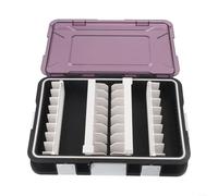 Étui de rangement pour accessoires de pêche avec caractéristiques étanches, design double face avec 11/16 compartiments pour l'organisation (couverture rose)