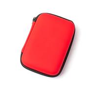 Étui de rangement pour appareils électroniques avec coque, Red | Forme rigide en EVA, intérieur doublé doux, organisation fermée pour écouteurs, câbles et disque dur portable