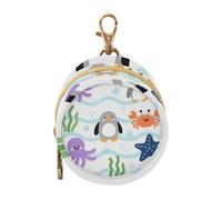 Étui de rangement pour bébé fille avec octopodes violets, motif pingouin, porte-monnaie, porte-monnaie, essentiels pour bébé