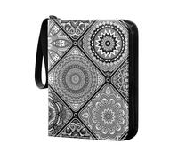 Étui de rangement pour cartes de jeu, 50 pages avec 400 emplacements pour cartes, cartes de sport, cartes à collectionner, albums, motifs tribaux, mandala, fleurs florales